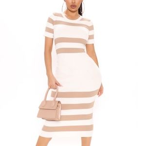 Fashion Nova Midi Striped Sweater Dress